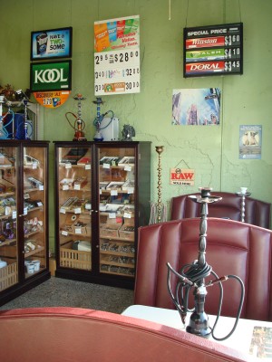 Our smoking lounge, complete with hookah rentals
